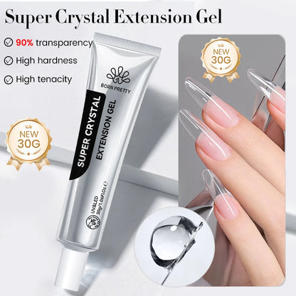 BORN PRETTY 15ml Clear Non Stick Hand Extension Gel Nail Polish for 3D Shaping Nail Art Solid Milky Jelly Hard Gel for Fake Nail