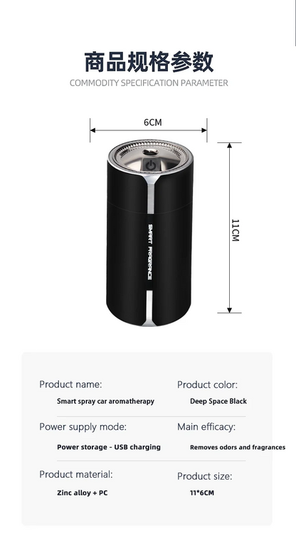 Car Mounted Intelligent Spray Perfume Colorful Ambient Light Aromatherapy Machine Odor Removal High-End Car Interior Accessories