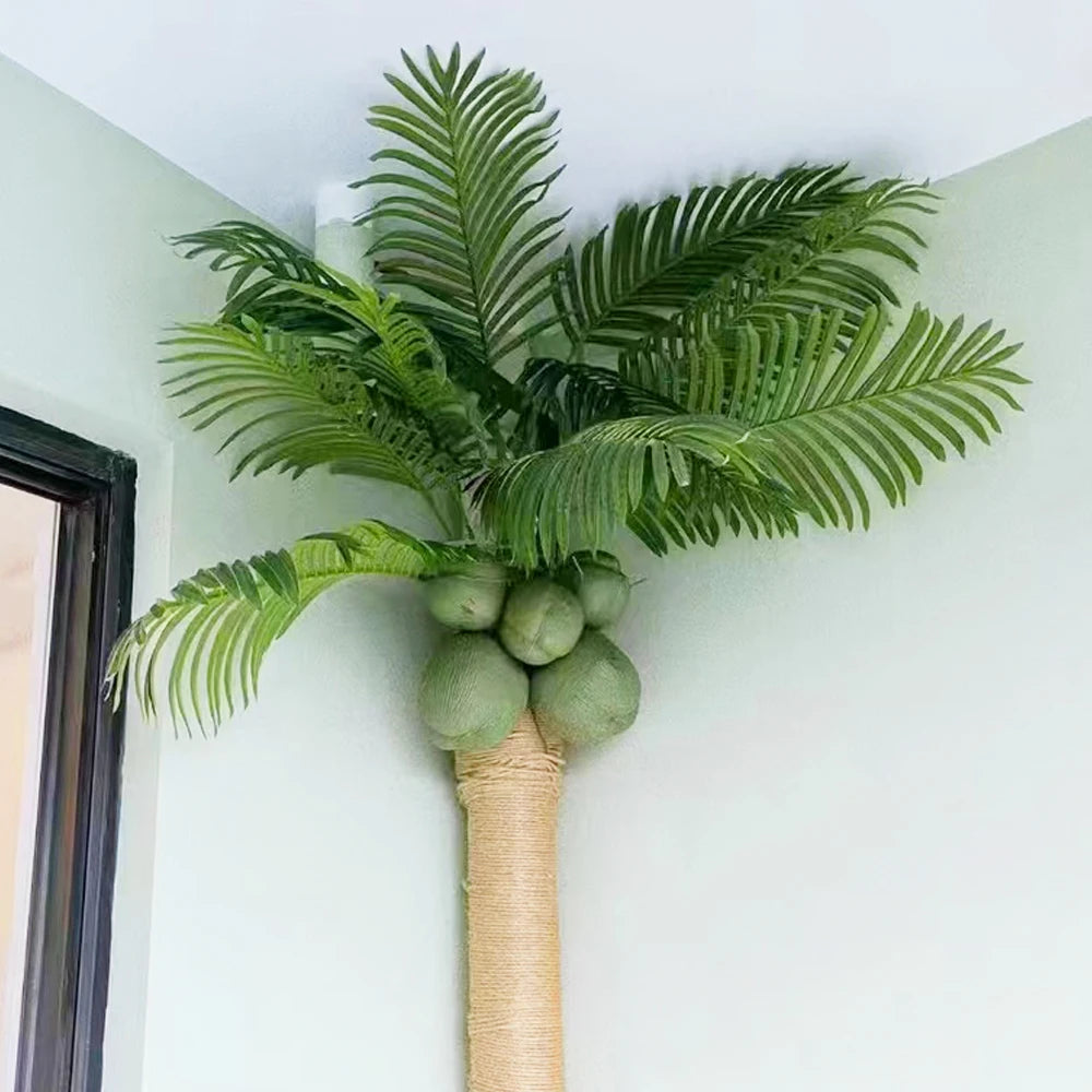 Artificial Coconut Artificial Palm Leaves Stems Fake Palm Leaves Palm Tree  for Home Office Party Arrangement Wedding Decoration