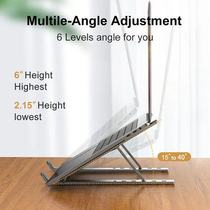 Foldable Metal Laptop Stand Adjustable Notebook Stand Laptop Holder Tablet Stand Computer Desktop Stand Laptop Accessories ﻿