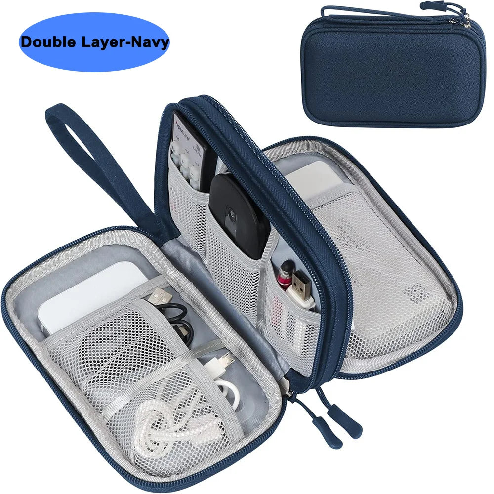 Electronics Wire-winding Storage Bag Waterproof Carrying Accessories Pouch Travel Bag Universal Cable Organizer Electronics Bag