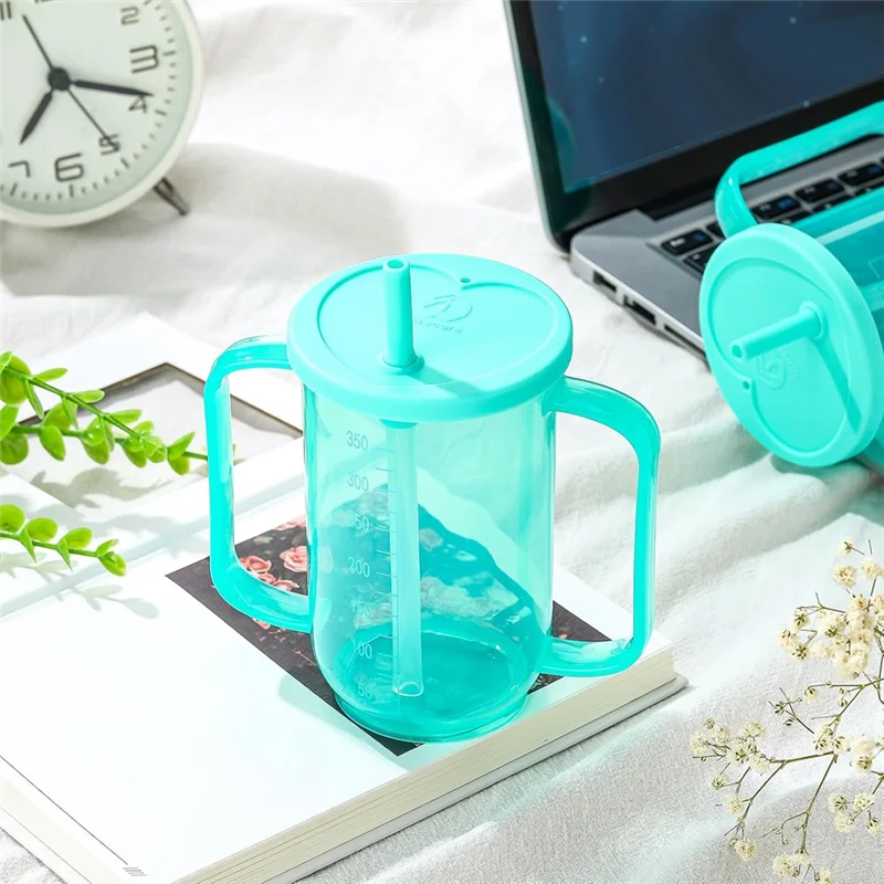RALCA-12 Oz Plastic Sippy Cups 3 Pcs , Spill Proof Design For Adults For Elderly Disabled Dysphagia Patients  Use