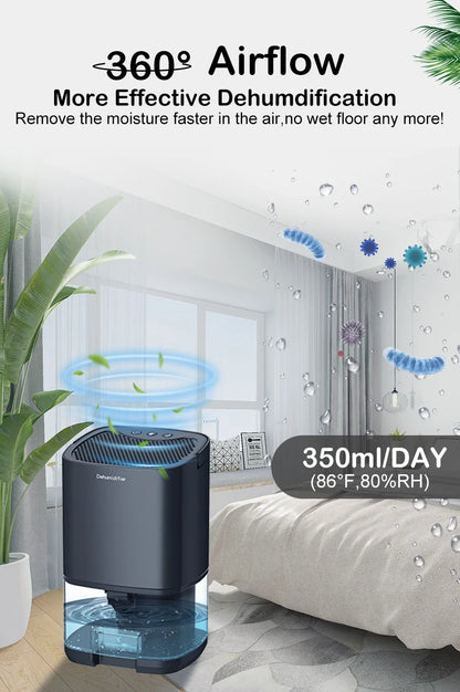 Smart Air Purifier Portable Dehumidifier Home Office and RV Eliminate Damp Mold and Moisture Easy To Use and Energy Efficient