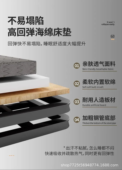 Folding single bed household simple bed office nap artifact marching bed dormitory lunch break small bed adult iron bed