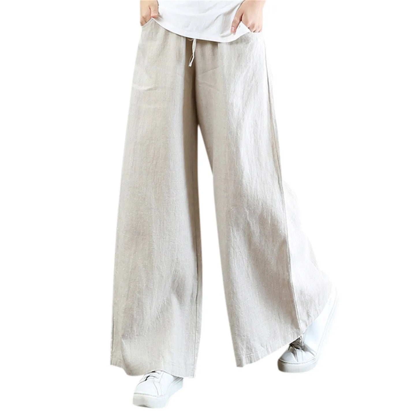 Women Summer High Waisted Palazzo Pants Wide Leg Long Pant Trousers With Pocket Internet celebrity new hot selling