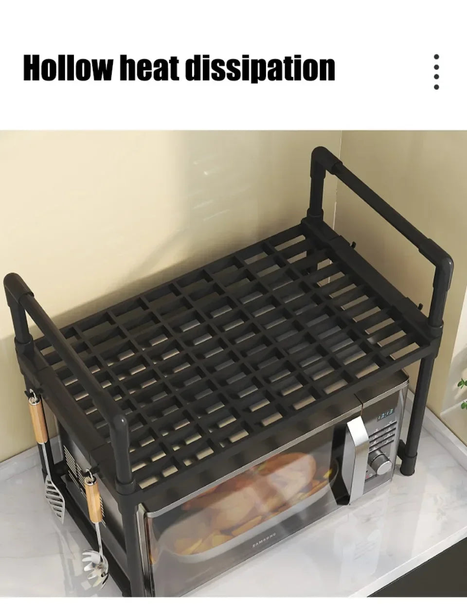 Kitchen Elevated Design Seasoning Rack Microwave Storage RackBilayer Oven Modern Minimalism Kitchen Accessories Organizer