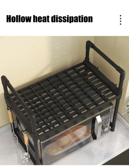 Kitchen Elevated Design Seasoning Rack Microwave Storage RackBilayer Oven Modern Minimalism Kitchen Accessories Organizer