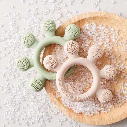 Silicone Baby Teether Toys 0-12Month Food Grade Toddlers Anxiety Teething Ring Sensory Toys Silicone Animal Soothing Accessories