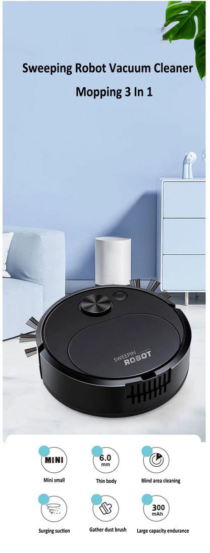 NEW USB Sweeping Robot Vacuum Cleaner Mopping 3 In 1 Smart Wireless 1500Pa Dragging Cleaning Sweep Floor for Home Office