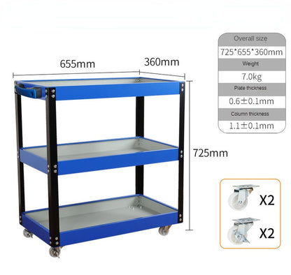 Mechanical Workshop Tools with Wheels, Tool Carts 3-layer Mobile Tool Car, Multifunctional and Heavy-duty Auto Repair Parts Car