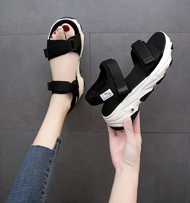 Sandals Women Shoes 2025 New Summer Sports Daddy Fashion Casual Platform Non-slip Non-Slip Peep Toe Beach Sandalias