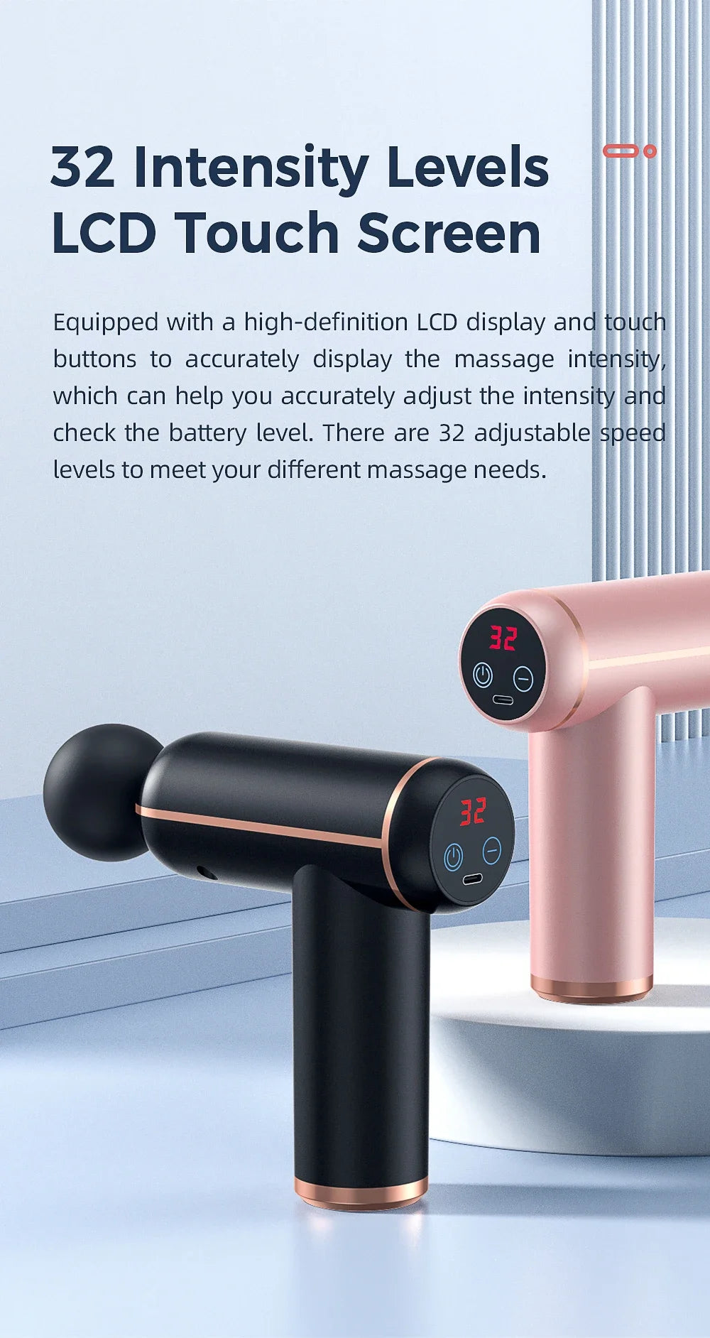 NEW Massage Gun Portable Percussion Pistol Massager For Body Neck Deep Tissue Muscle Relaxation Gout Pain Relief Fitness