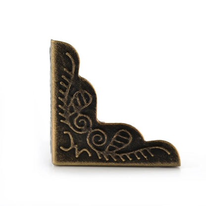 12 Pcs Storage Case Box Corners Brackets 3.6cm X 2.4cm For Furniture Decorative Triangle Rattan Carved Corner Protector