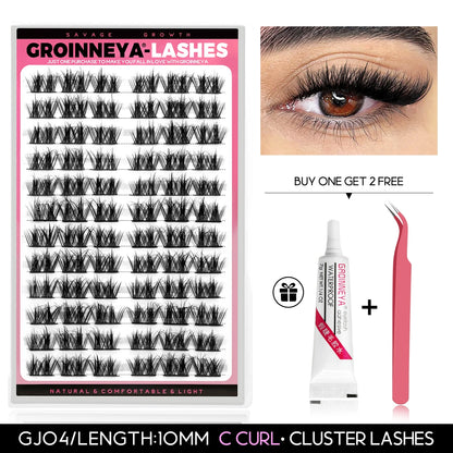 Diy Lash Extension Kit Cluster Eyelash Extension Kit Individual Lashes Kit Lash Bond and Seal Lash Glue and Lash Tweezers Makeup