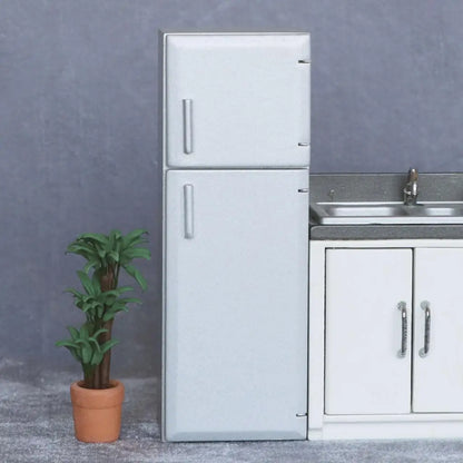 1/12 Dollhouse Miniature Kitchen Refrigerator Wooden Fridge Furniture