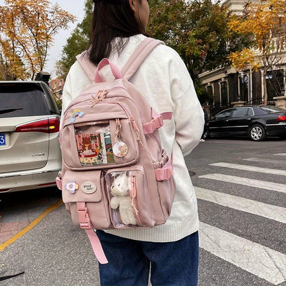Large Capacity High School Student Backpack Female Korean Schoolbag Junior High School Student Girl Backpack