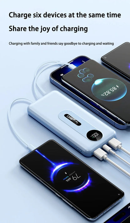 200000mAh 120W Mobile Power Bank Ultra Fast Charging Digital Display Battery Large Capacity Suitable For iPhone Huawei Xiaomi