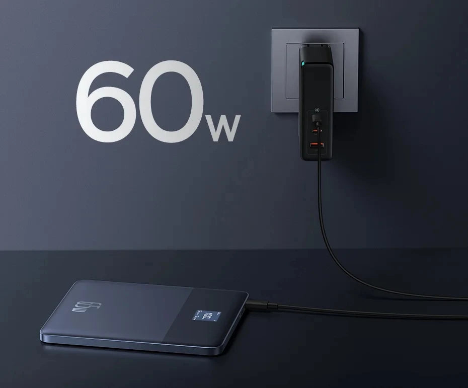 Baseus Power Bank 65W 12000mAh PD Fast Charging Digital Remaining Battery for iPhone 16 Pro Max Huawei Sumsang Notebooks Laptops