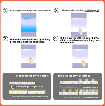 Salon Smart Mirror Light Sensor Switch Set 12V LED Light Bathroom Mirror Touch Switch Dimmer
