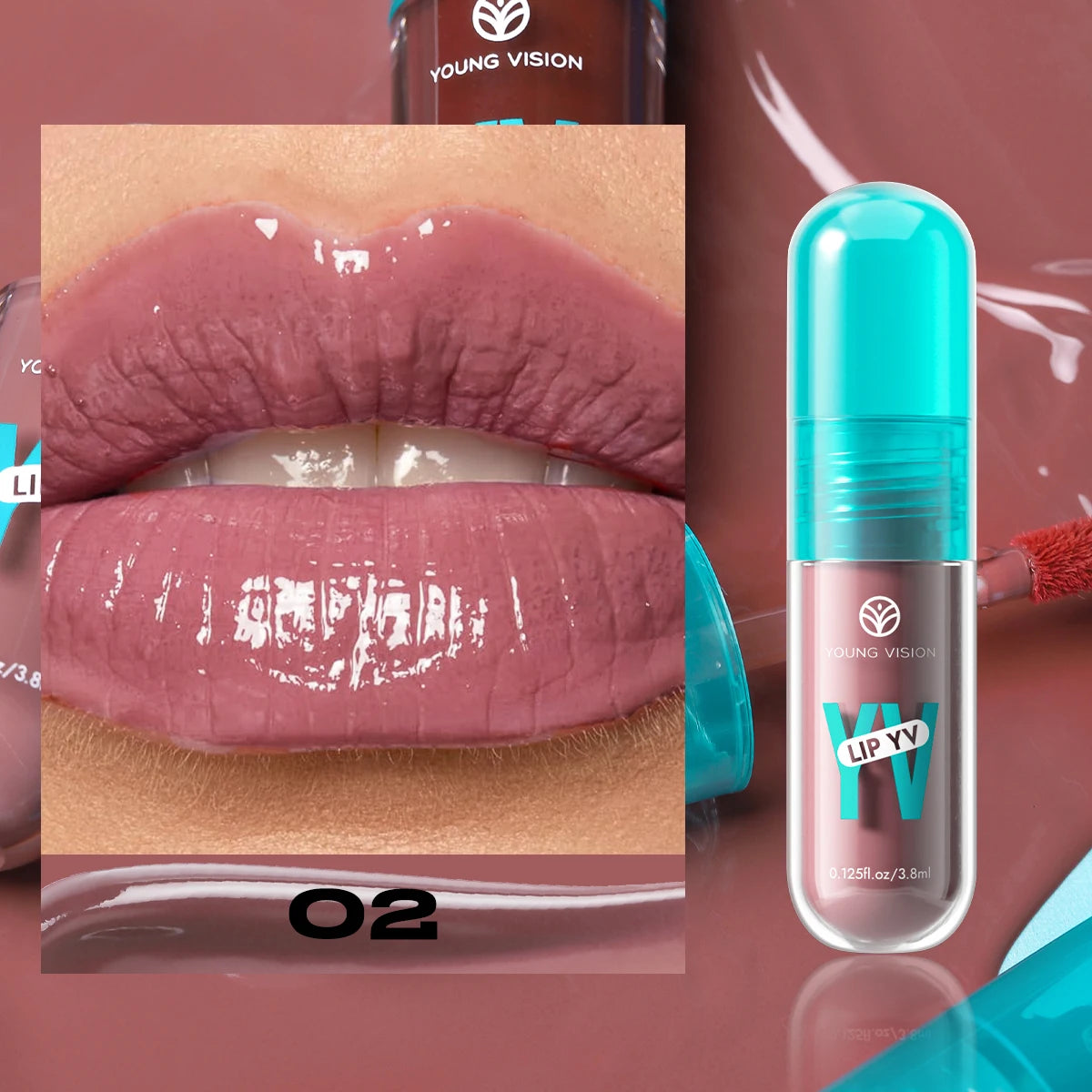 YOUNG VISION 6-Shade Avocado Long-Lasting Moisturizing Lip Stain is lightweight, non-sticky, non-stick cup lip stain