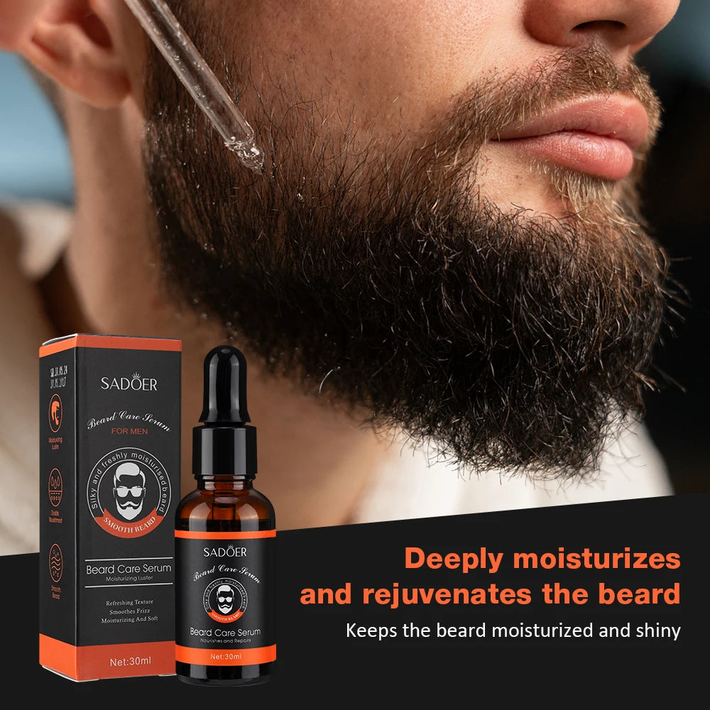 Natural Beard Balm And Beard Oil Moisturizing Smoothing Soften Beard Wax Cream Reduce Frizz And Split Ends Hair Care Essence Oil