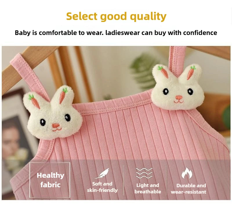 Baby Girls T-shirts  Kids Summer Sleeveless Tops Vest  Girls Cute Halter Tops Tees Children Clothing 1-7 Year Girls Top