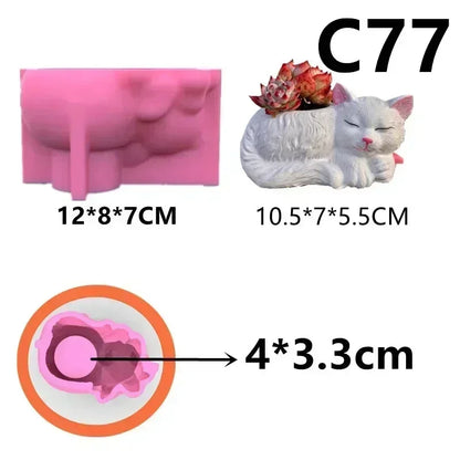 Church relief succulent plant flowerpot resin silicone mold house church storage box mold tower church cross relief gypsum molds