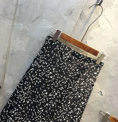 Floral Skirts for Women Midi Clothing Maxi Long Chiffon Flare Womens Skirt Fashion Chic and Elegant High Quality Aesthetic Trend