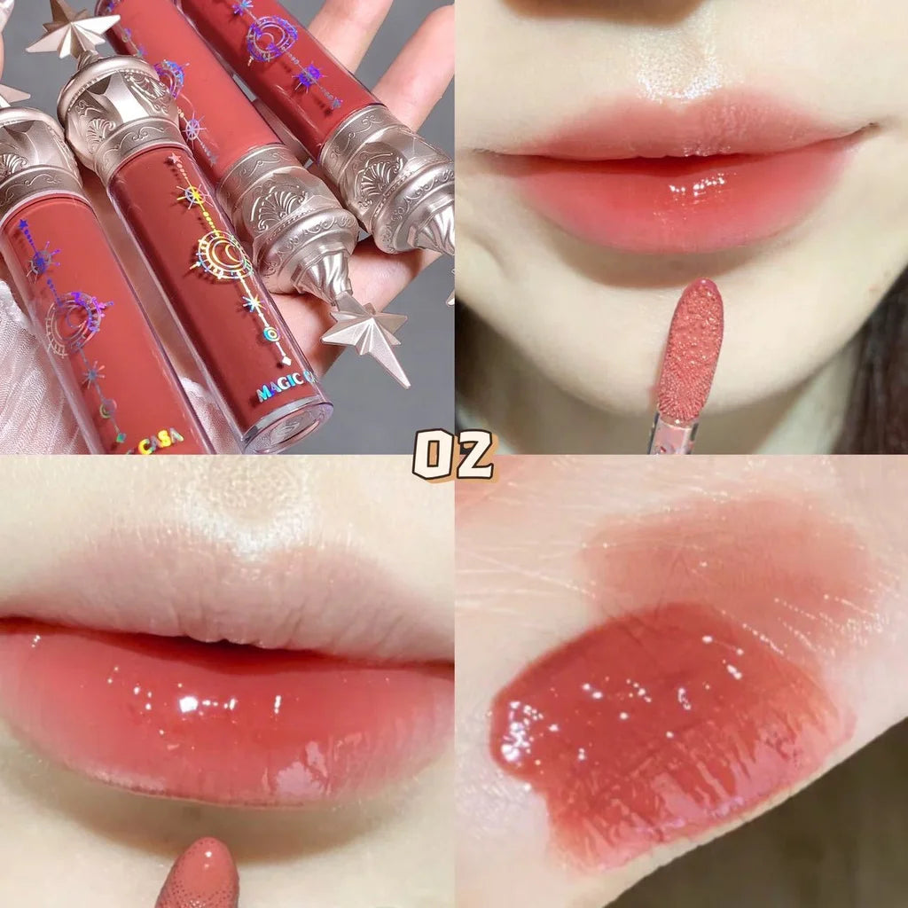 2024 New Moisturizing Lip stain Mirror Lip Gloss Set Glass Glow Matte Lip tint Lipstick Star Cosmetics