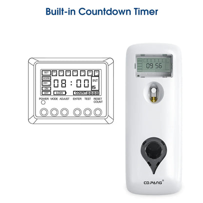 Liquid Air Freshener Dispenser Wall Mounted Automatic Fragrance Perfume Spray Room Toilet Odor Eliminator LCD Programmable 300ML