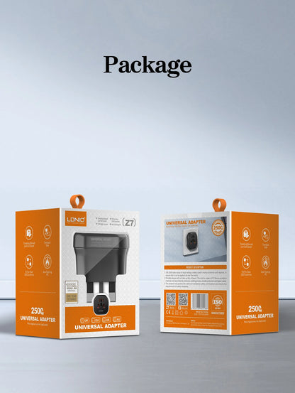 LDNIO Universal Travel Adapter EU Kr Plug Adaptor To Universal European To American Plug 48mm Converter For Travel Accessories