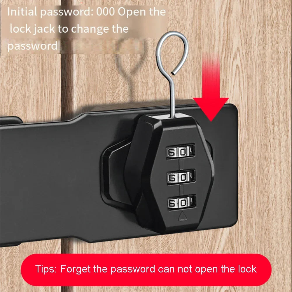 Cabinet Password Lock Drawer Lock 3-Digit Combination Password Lock Security Door Bolt Anti-theft Household Cabinet Hardware