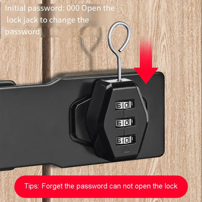 Cabinet Password Lock Drawer Lock 3-Digit Combination Password Lock Security Door Bolt Anti-theft Household Cabinet Hardware