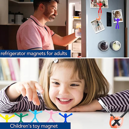 Fridge Magnets Man, Humanoid Magnetic Toys for Fridge Magnetic People Mini Humanoid Colorful Magnetic Toy for Locker Office Home