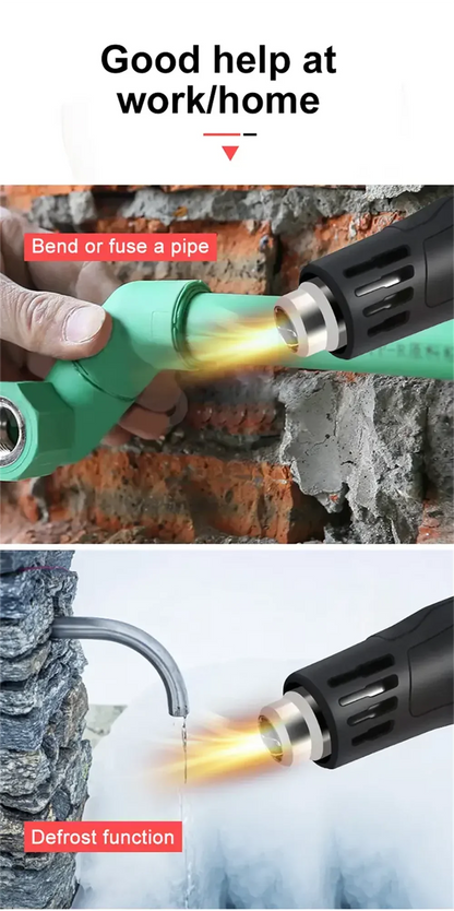 2000W Hot Air Gun High Power Temperature Regulating Industrial Electric Heat Gun Automobile Film Baking Gun Tool