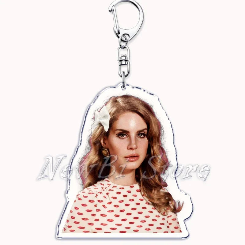 Hot Singer Lana Del Rey Keychain for Accessories Bag Pendant Born To Die Ultraviolence Key Chain Ring Keyring Jewelry Fans Gifts
