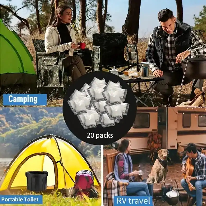 No need to unpack-[Portable | Stool Absorbent] 1/5/10/25/50 pakc Outdoor portable toilet, bagged camping toilet paper, outdoor c