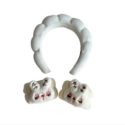 Spa Headband & Wristband for Face Wash 1 Set of skincare headband for face wash, facial mask and skincare