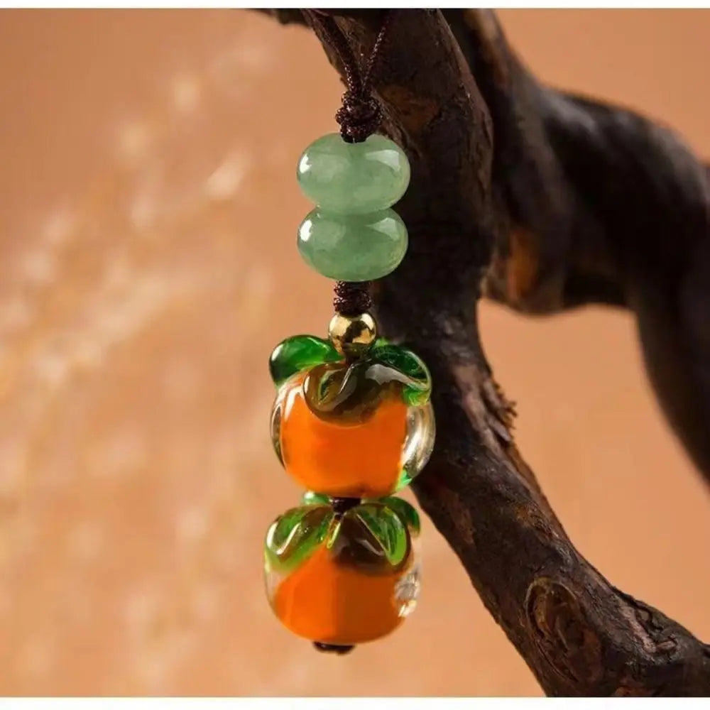 Everything Goes Well Phone Lanyard Fashion Cute Persimmon Phone Case Chain Straps Beaded Phone Anti-lost Rope