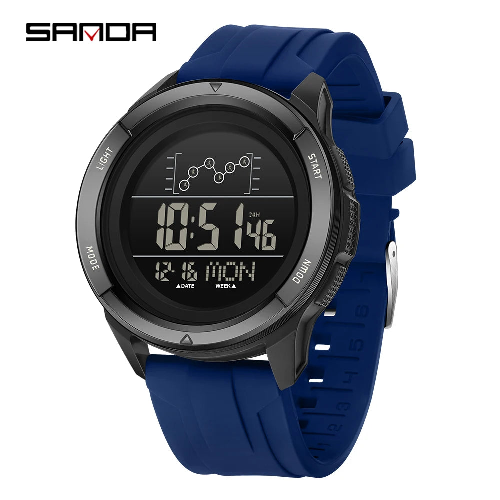 SANDA 2198 Single Monitor Male Student Electronic Watch Multifunctional Waterproof sports Student Electronic Watch 2025
