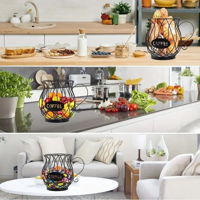 1pc Coffee Pod Holder Large Capacity Cup Coffee Pod Organizer Coffee Creamer Container Coffee Pod Storage Cup Mug Shape Coffee