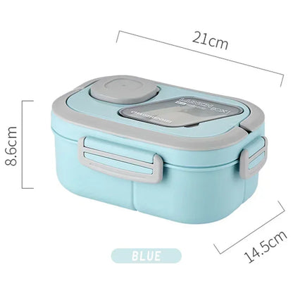 2025 Portable Lunch Box Compartment Wheat Straw Bento Carrying Handle Reusable Tableware Container Meal Snack Food Containers