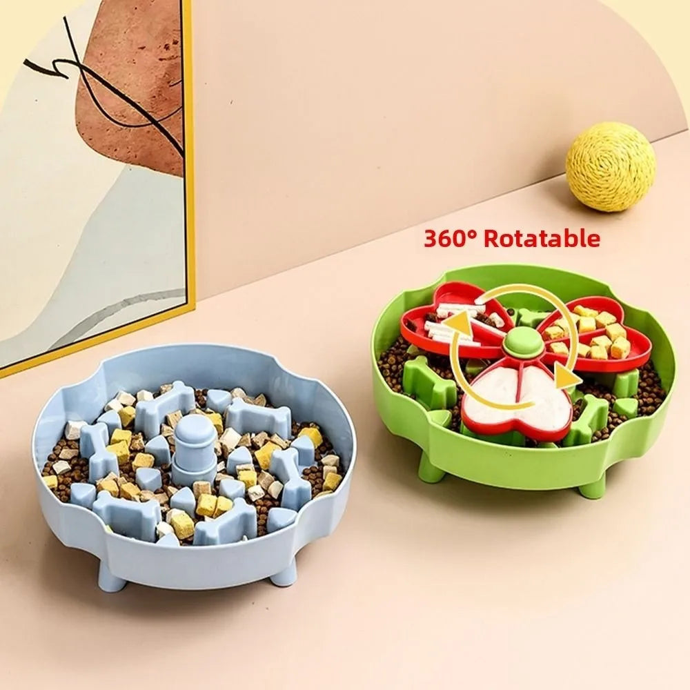 Funny Anti Choking Dog Slow Food Bowl Rotating Interactive Pet Feeding Toy Durable Anti Slip Puppy Training Toy Gift