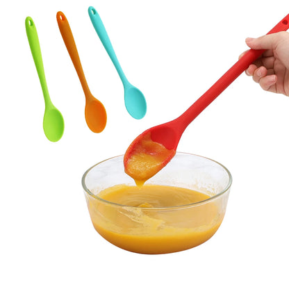 20.8CM Silica Gel Stirring Spoon Integrated Silica Gel Spoon, Kitchen Spoon, Kitchen Utensils, Soup, Spoon Scald Proof