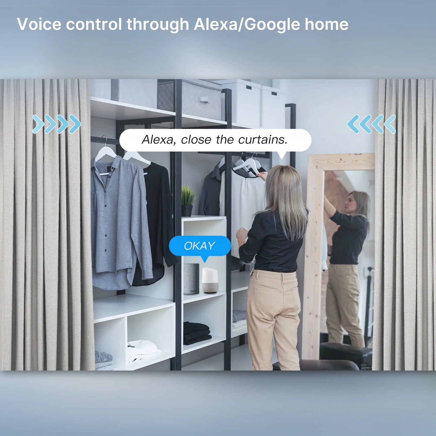 Smart Curtain Motor Electric WiFi and Zigbee Curtain Opener Remote Control For Curtain Track  Compatible with Alexa