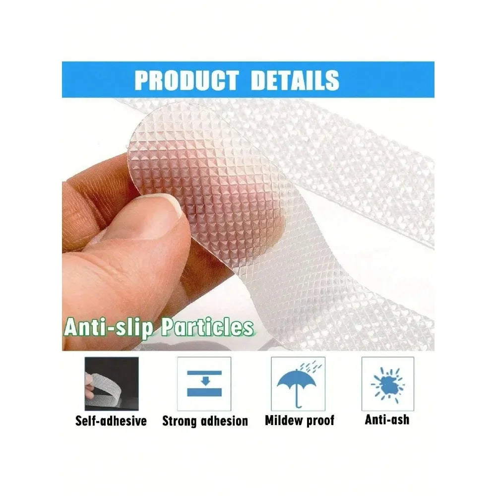 Transparent Adhesive Anti Slip Bathroom Shower Bathtub Floor Safety Stickers Non Skid Waterproof Grip Treads Kids Elderly Home