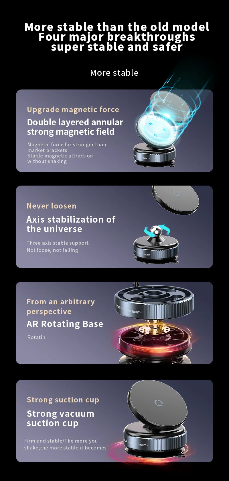 K009 Magnetic Car Mount Phone Holder Vacuum Adsorption 360° Rotation Super Strong Suction Bracket For Car Desk Bathroom 2025