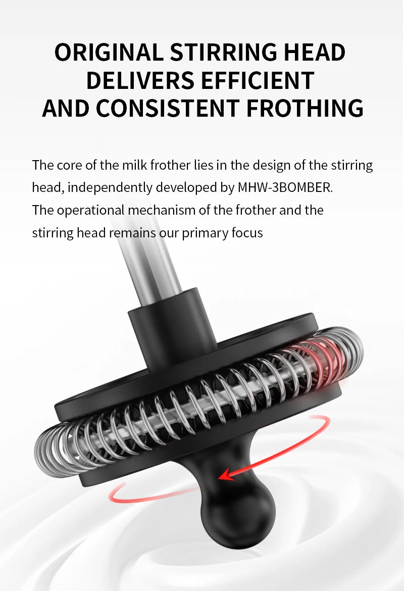 MHW-3BOMBER Official New Electric Milk Frother Handheld Wireless Blender Latte Cream Egg Beater Food Blender