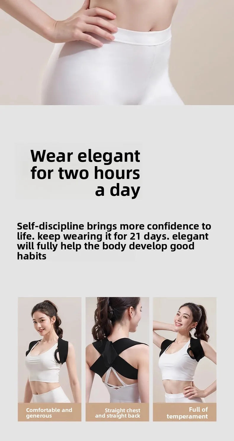 Posture Corrector for Adults - Adjustable Back Brace To Straighten Spine Improve Shoulder Alignment Kyphosis Correction