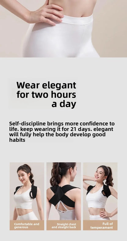 Posture Corrector for Adults - Adjustable Back Brace To Straighten Spine Improve Shoulder Alignment Kyphosis Correction